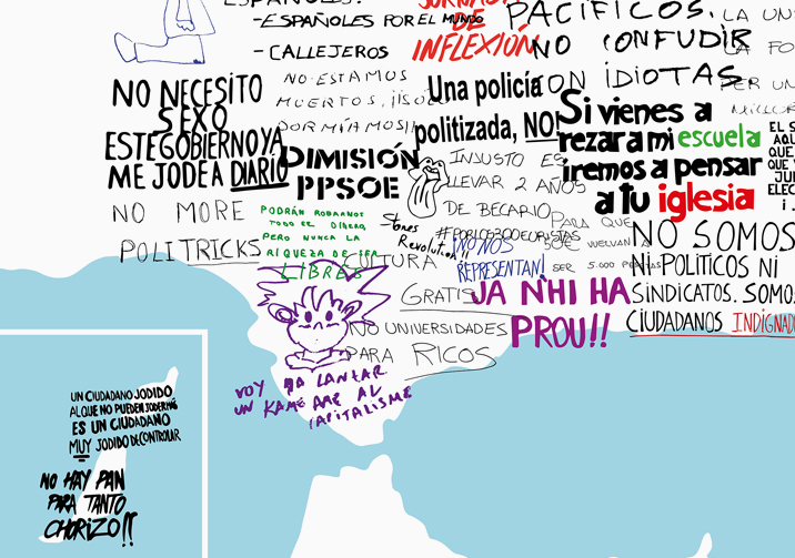 Mapa de España Reivindicativo. Pancarta, manisfestación, 15m. Raül Roncero